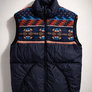 Zara Men's Multicolor Patterned Puffer Vest